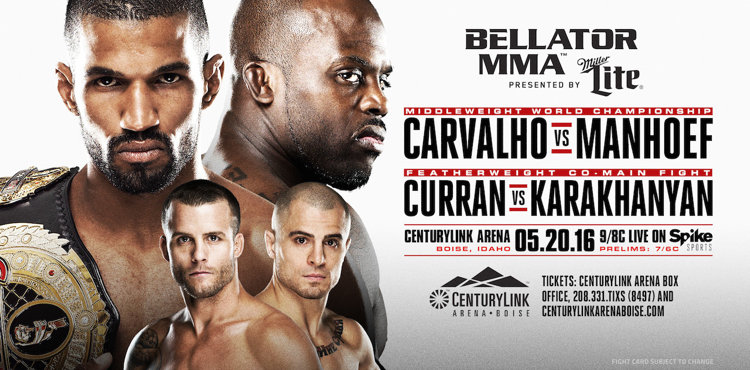 RAFAEL CARVALHO PUTS TITLE ON THE LINE AGAINST MELVIN MANHOEF AT BELLATOR 155