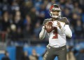 "CHARLOTTE, NC - JANUARY 3: Quarterback Jameis Winston #3 of the Tampa Bay Buccaneers during the game against the Carolina Panthers at Bank of America Stadium on January 3, 2016, in Charlotte, North Carolina. The Buccaneers lost 38-10. (photo by Matt May/Tampa Bay Buccaneers)"